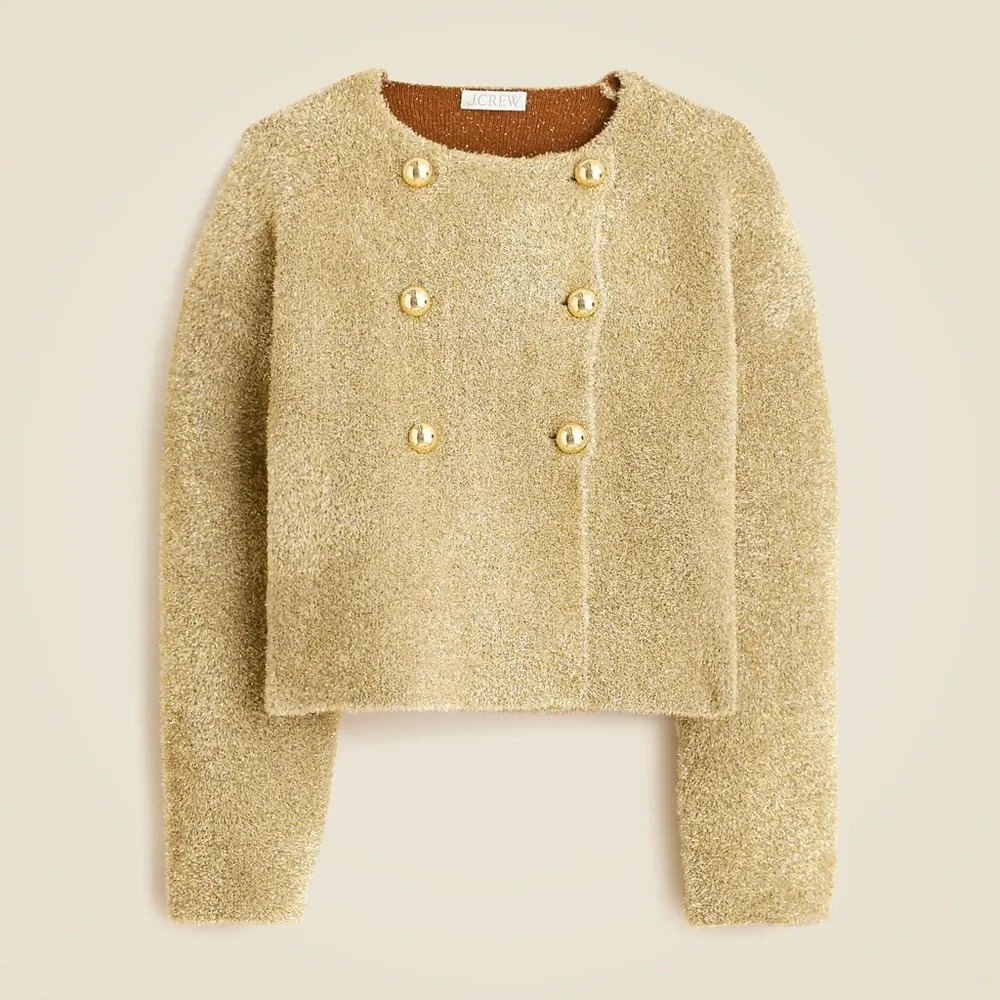 NEW J. Crew womens M Medium oversized double faced metallic gold jacket NWT $168